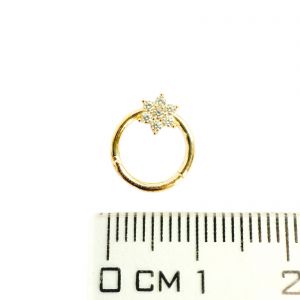 Arany színű csillag formájú piercing - ragyogj, mint egy igazi sztár! - 
