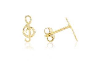 Arany fülbevaló stekkeres violinkulcs - Arany fülbevaló