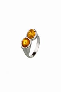 Borostyánköves ezüst gyűrű r-1021 - Gyűrű