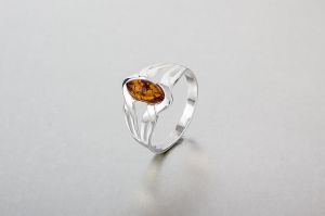 Borostyánköves ezüst gyűrű r-1267 - Gyűrű