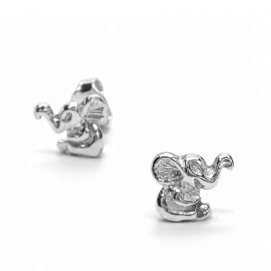 Ezüst stekkeres apró elefánt fülbevaló - Gyerek ékszerek