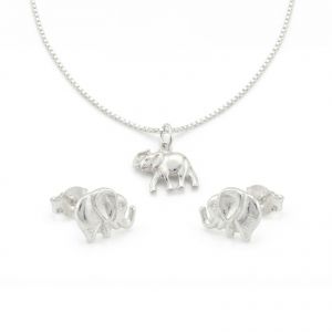 Elefánt mintás ezüst ékszerszett - 