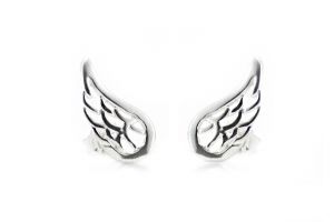 Ezüst fülbevaló bedugós angyalszárny áttört - 