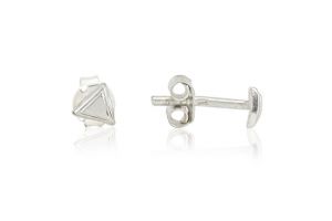Ezüst fülbevaló bedugós apró háromszög - 