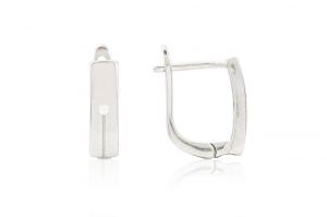 Ezüst fülbevaló franciakapcsos elegáns apró fehér kővel ródiumbevonatos - 