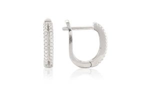 Ezüst fülbevaló franciazáras áttört apró fehér cirkónia kövekkel - Ezüst nyaklánc