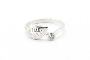 Ezüst gyűrű leveles állítható - Ezüst gyűrű