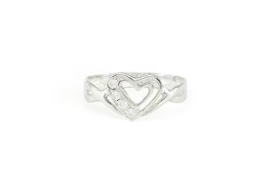 Ezüst gyűrű köves szív mintával - Ezüst gyűrű