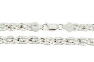 Ezüst karkötő 4szállal fonott 6mm széles - Ezüst karkötő