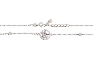 Ezüst karkötő köves életfa medállal ródiumbevonatos - Ezüst medál