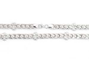 Ezüst karkötő préselt széles szemekből díszítéssel - 