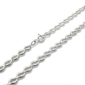 Ezüst nyaklánc hullámos szemekkel 4mm - 