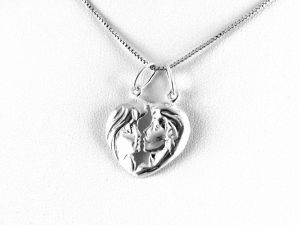 Két arcos kettépattintható ezüst szív medál - Ezüst medál
