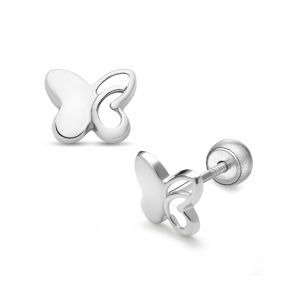LISA fehér arany gyermek fülbevaló csavaros félig áttört pillangó JTAG-0311-18 - 