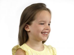 LISA arany baba fülbevaló csavaros fényes virág JTAG-0328--18 - 