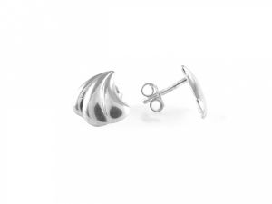  Stilizált kagylómintás ezüst fülbevaló - Ezüst fülbevaló