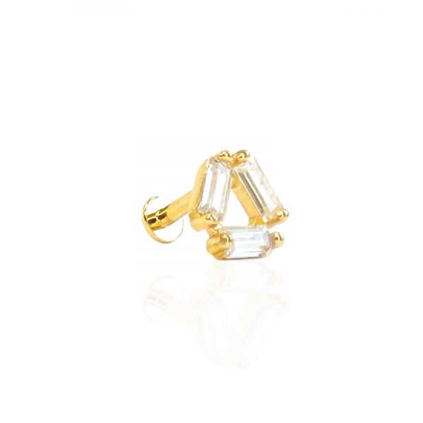 Modern minimalizmus arany köntösben – Geometrikus kristály piercing