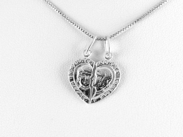 Always Together - Két arcos kettépattintható ezüst szív medál