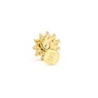 Napocska arany piercing - 14K, cirkónia köves fülpiercing biztonsági zárral
