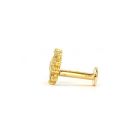 Napocska arany piercing - 14K, cirkónia köves fülpiercing biztonsági zárral