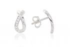 Ezüst fülbevaló bedugós elegáns félig köves csepp