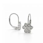 Ezüst mancs fülbevaló cirkónia kövekkel, ródiumbevonattal