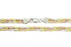 Ezüst nyaklánc négy szállal fonott trikolor 6mm
