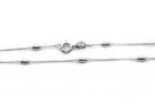  Elegáns vékony bogyós ródiumbevonatú ezüst nyaklánc
