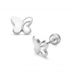 LISA fehér arany gyermek fülbevaló csavaros félig áttört pillangó JTAG-0311-18