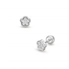 LISA fehér arany baba fülbevaló csillogó virág JTAG-0428-18